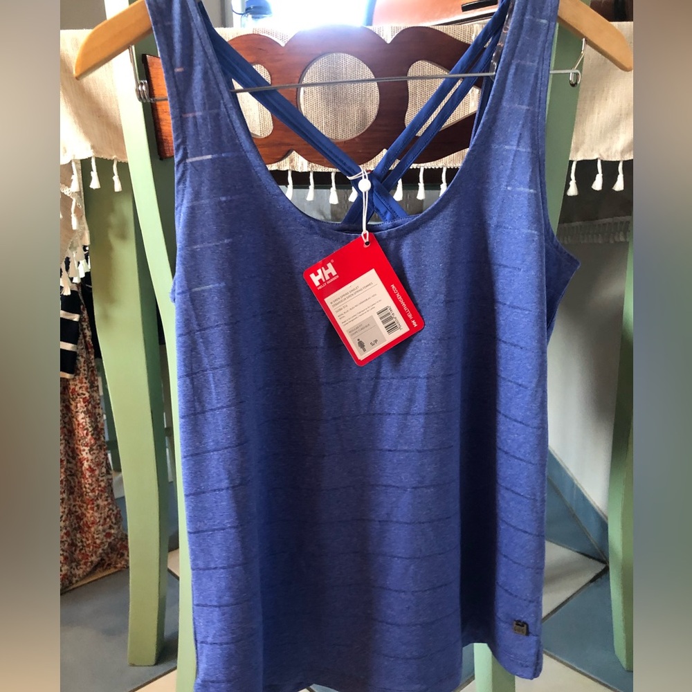 Helly Hansen Blue Ribbed Backless Tank Top